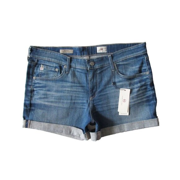 NWT AG Adriano Goldschmied Hailey in 12 Years Ash Ex-Boyfriend Roll-up Shorts 32 - Picture 1 of 6